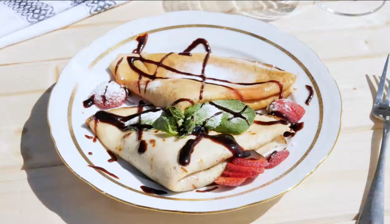 Pancakes with chocolate, with fruit jam or jam (180 g)